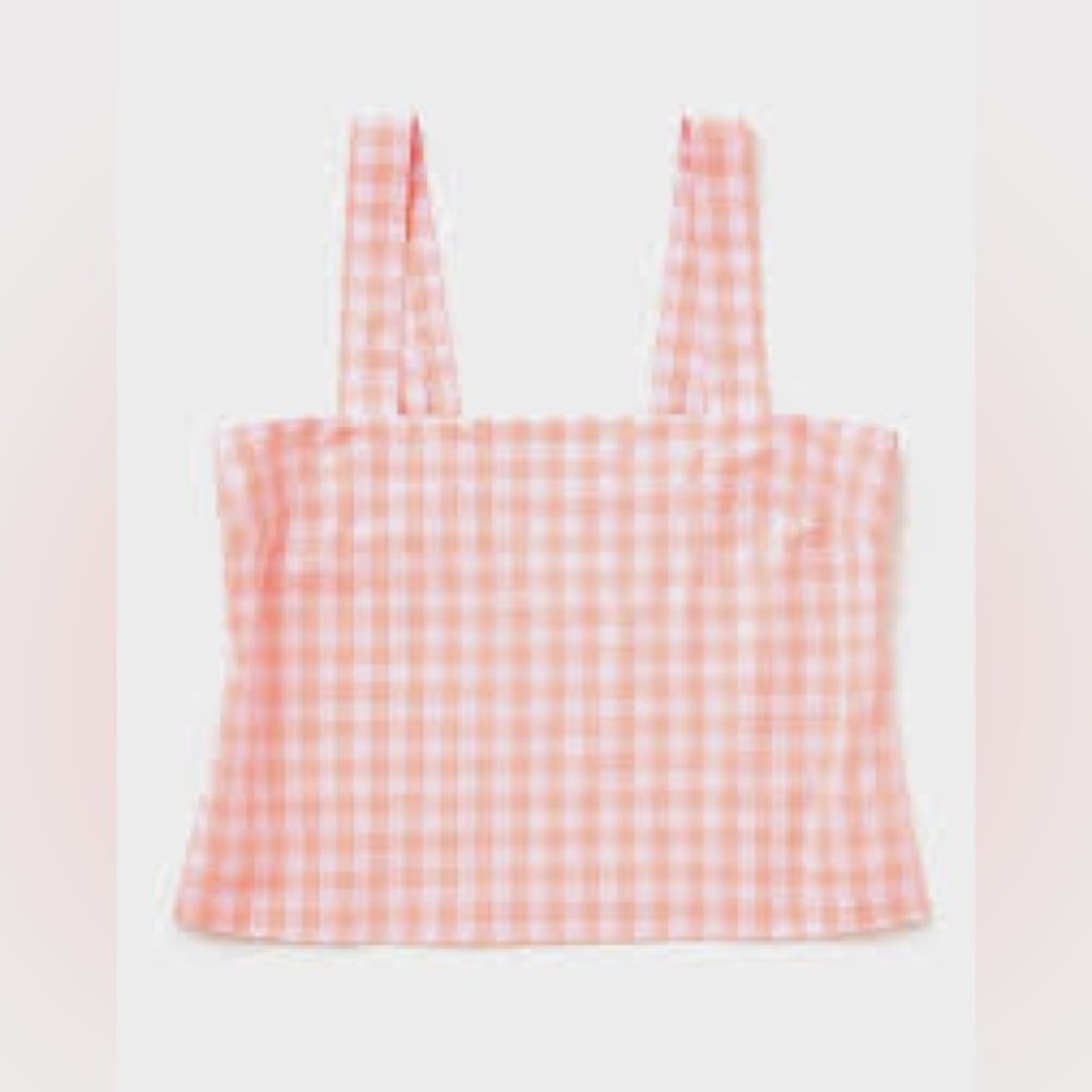 Bando pink picnic plaid tank